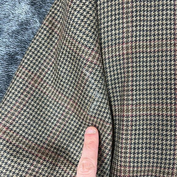 Coppley Ermenegildo Zegna 100% Wool Blazer Men's L/XL Three Button Plaid Brown - Picture 13 of 14